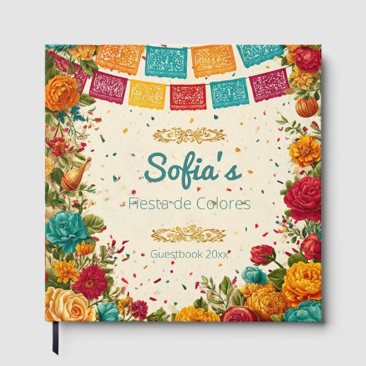 Fiesta de Colores Quinceanera, Brauch Gästebuch (Vorderseite)