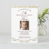 Fiesta de Cumpleaños con Fotografía Einladung (Stehend Vorderseite)