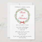 Fiesta de Navidad Wreath Weihnachts-Party Einladung (Vorderseite)