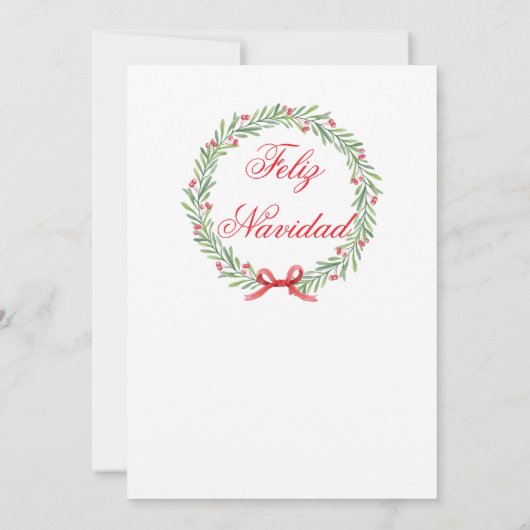 Fiesta de Navidad Wreath Weihnachts-Party Einladung (Rückseite)