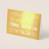 Fiesta de Quinceañera Save the Date Folienkarte (Vorderseite)