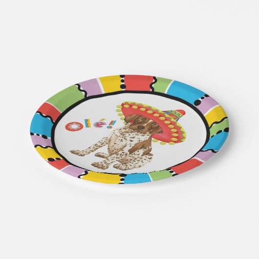 Fiesta-deutscher kurzhaariger Zeiger Pappteller (Schrägansicht)