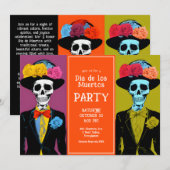 💀 Fiesta Dia de Muertos Einladung (Vorne/Hinten)
