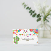 Fiesta Diaper Raffle Card Mexican Cactus Floral Begleitkarte (Stehend Vorderseite)