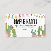 Fiesta Diaper Raffle Card Mexican Cactus Floral Begleitkarte (Vorderseite)