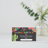 Fiesta Diaper Raffle Card Mexican Cactus Floral Begleitkarte (Stehend Vorderseite)