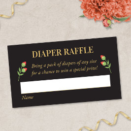 Fiesta Diaper Raffle Card, Rote Blume Begleitkarte
