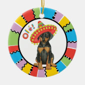 Fiesta Doberman Pinscher Ceramic Ornament (Vorne)