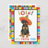 Fiesta Doberman Pinscher Einladung (Vorne/Hinten)