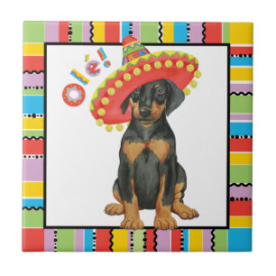 Fiesta Doberman Pinscher Keramik Tile Fliese