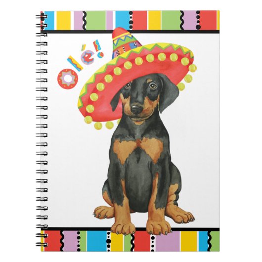 Fiesta Doberman Pinscher Notebook Notizblock (Vorderseite)