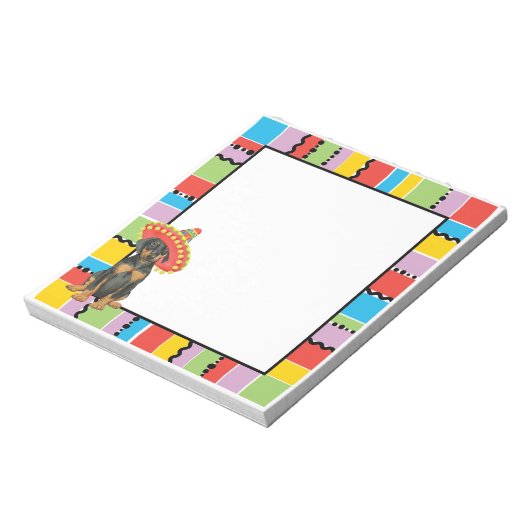 Fiesta Doberman Pinscher Notepad Notizblock (Rotiert)