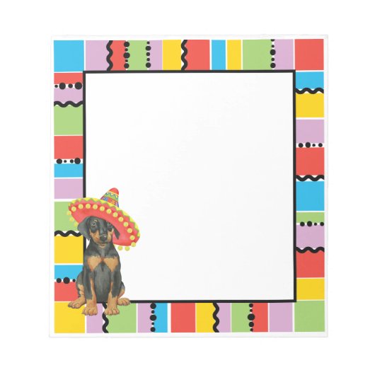Fiesta Doberman Pinscher Notepad Notizblock (Vorderseite)