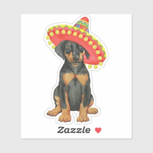 Fiesta Doberman Pinscher Vinyl Sticker (Blatt)