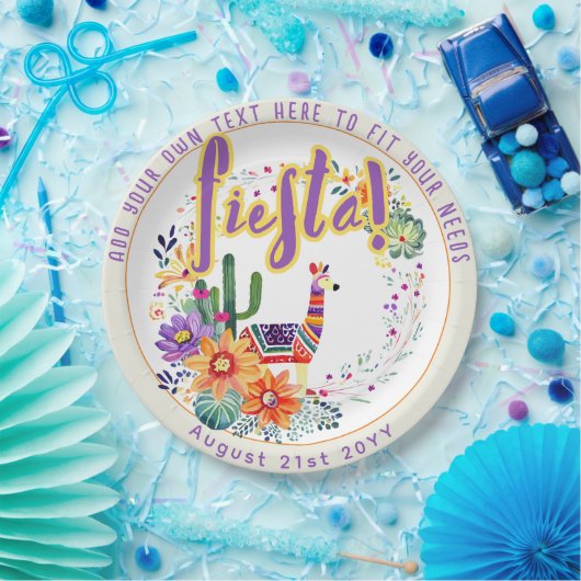 FIESTA Drama Llama Folkart Blume Custom Pappteller (Party)