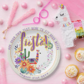 FIESTA Drama Llama Folkart Blume Custom Pappteller (Party)