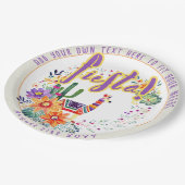 FIESTA Drama Llama Folkart Blume Custom Pappteller (Schrägansicht)