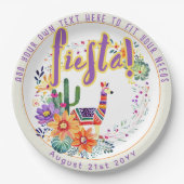 FIESTA Drama Llama Folkart Blume Custom Pappteller (Vorderseite)