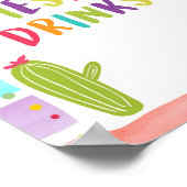 Fiesta Drinks Mexican Cold Drink Cactus Table Sign Poster (Ecke)
