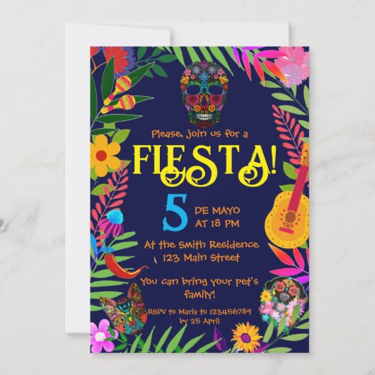 "Fiesta!" Einladung 5 de Mayo (Vorderseite)
