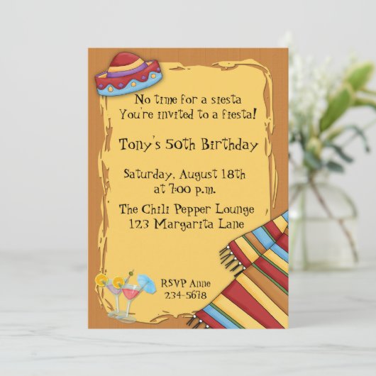 Fiesta-Einladung Einladung (Stehend Vorderseite)