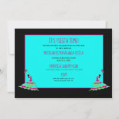 Fiesta Einladung, Flamenco-Tänzer auf schwarz Einladung (Rückseite)