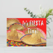 Fiesta Einladung - Helle, farbenfrohe Vorder- und  (Stehend Vorderseite)