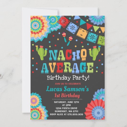 Fiesta Einladung Nacho Average Party (Vorderseite)