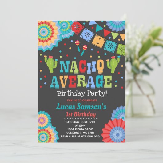 Fiesta Einladung Nacho Average Party (Stehend Vorderseite)