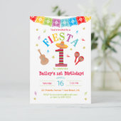 Fiesta Einladung zum 1. Geburtstag mexikanisch far (Stehend Vorderseite)