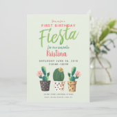 Fiesta Einladung zum ersten Geburtstag (Stehend Vorderseite)