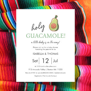 Fiesta   Einladung zur Kinderdusche "Holy Guacamol