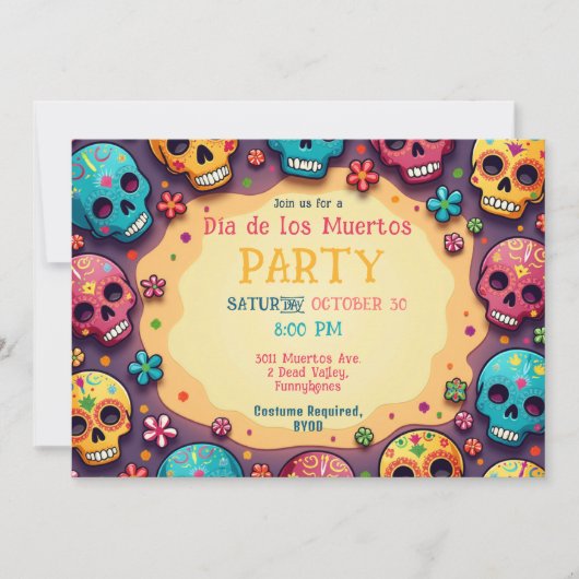 💀 Fiesta en el Cráneo Einladung (Vorderseite)