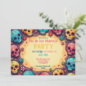 💀 Fiesta en el Cráneo Einladung (Stehend Vorderseite)