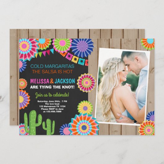 Fiesta Engagement Party Einladung mexikanischen Ch (Vorne/Hinten)
