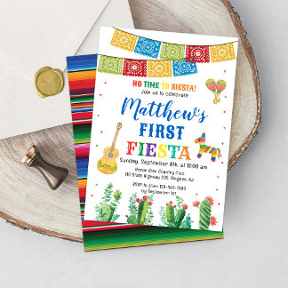 Fiesta Erster Geburtstag Einladung Boy