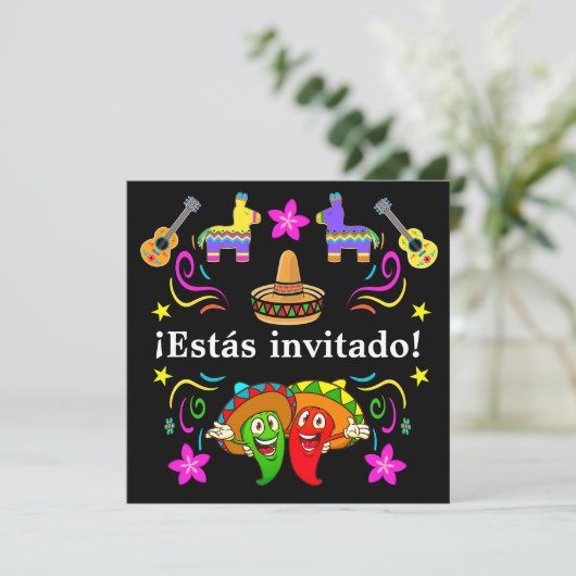 Fiesta - ¡Estás invitado! Einladung (Stehend Vorderseite)
