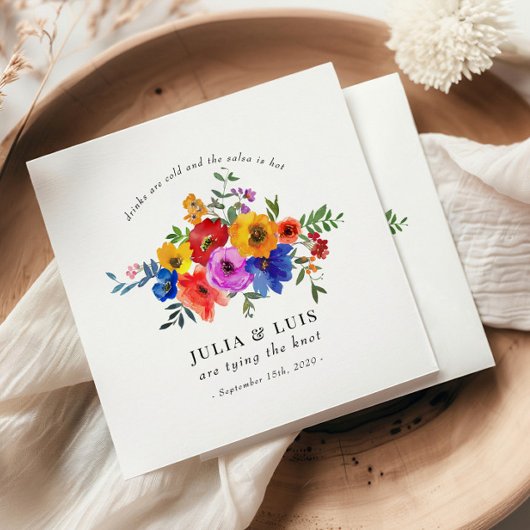 Fiesta farbenfrohe Blume Mexican Wedding Verlobung Serviette