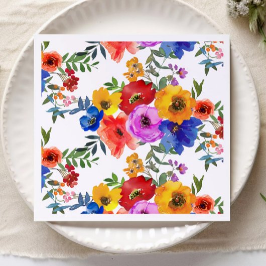 Fiesta farbenfrohe Blume Mexican Wedding Verlobung Serviette