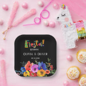 Fiesta farbenfrohe Hochzeit der Wasserfarben Pappteller (Party)