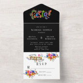 Fiesta farbenfroher Polterabend All In One Einladung (Innen Boden)
