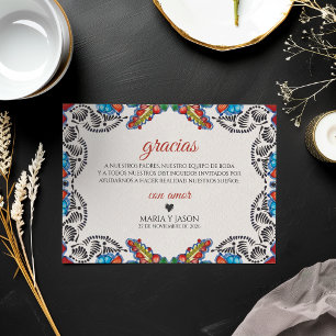Fiesta Farbige Blumen Botanische Spanische Hochzei Dankeskarte
