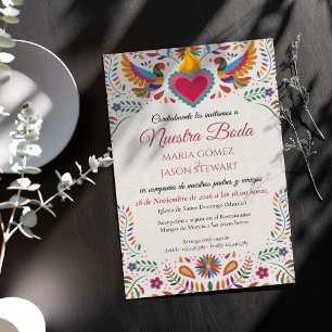 Fiesta Farbige Blumen Botanische Spanische Hochzei Einladung