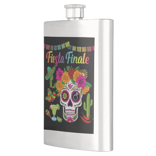 "Fiesta Finale" Farbenfrohe Zuckerhut Bachelorette Flachmann (Links)