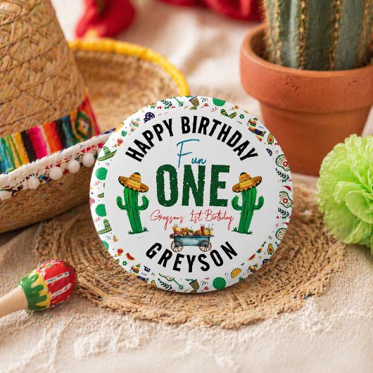 Fiesta First | 1. Geburtstag Party Button