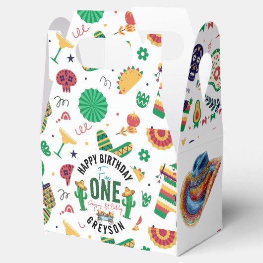 Fiesta First | 1. Geburtstag Party Geschenkschachtel (Geöffnet)