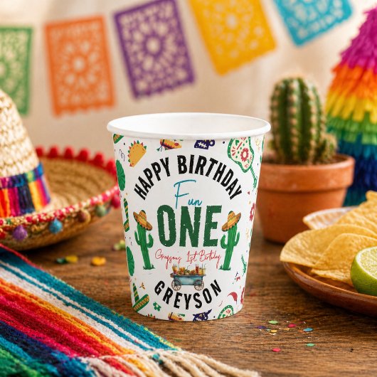 Fiesta First | 1. Geburtstag Party Pappbecher