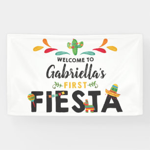 Fiesta First Birthday Banner