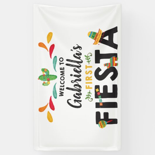 Fiesta First Birthday Banner (Vertikal)