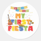 Fiesta First Birthday Party Balloon Boy Runder Aufkleber (Vorderseite)